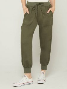 Drawstring Joggers in Twill for Women