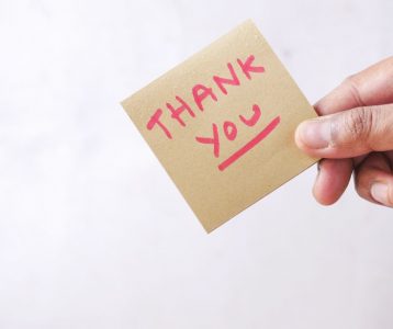 A thank you note